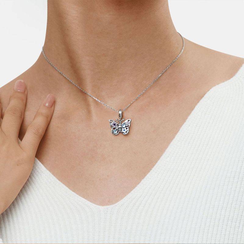 Gnoce Sparkling Flying Butterfly Moonstone Pendant Dangle Charm