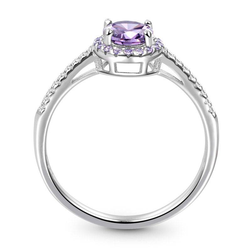 Gnoce Sparkling Purple Round-cut Promise Ring