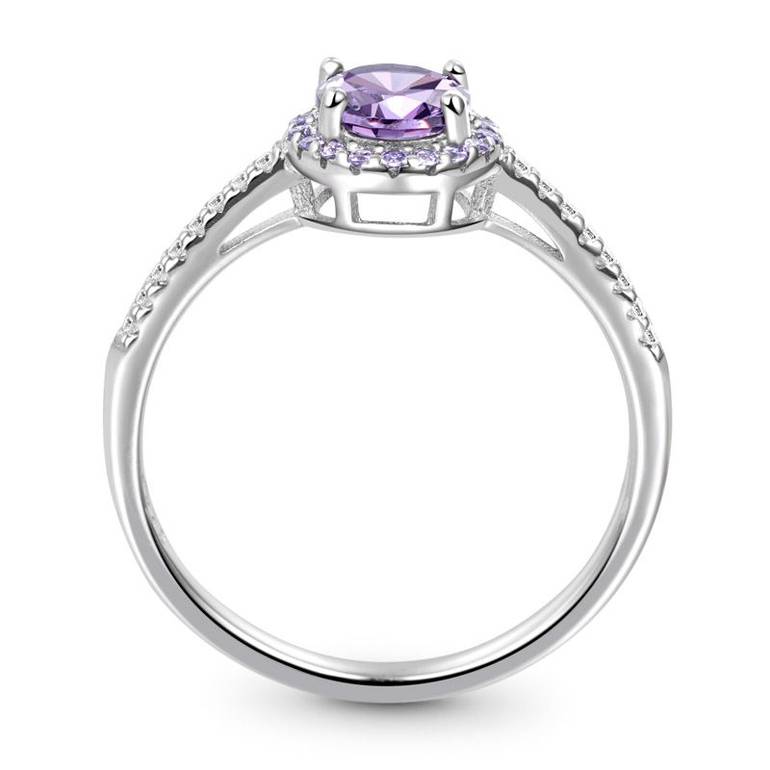 Gnoce Sparkling Purple Round-cut Promise Ring