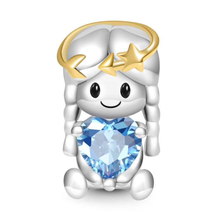Gnoce Sagittarius Zodiac Sign Embraces Heart Gem Charm