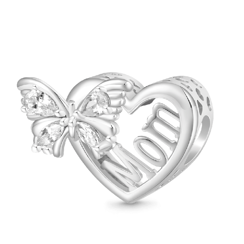 Gnoce Mother's Day Butterfly Heart Charm