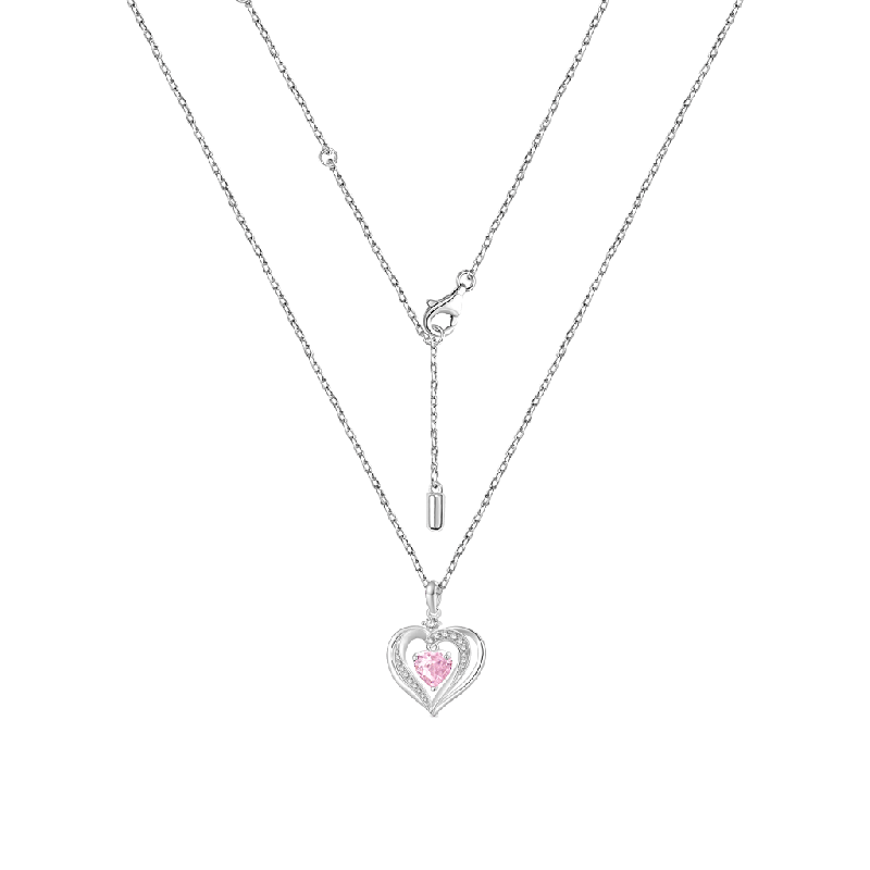 Gnoce Forever Love Heart Birthstone Necklaces