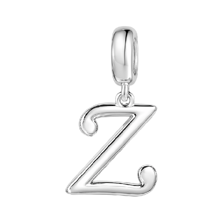 Letter Z 925 Sterling Silver Dangling Charm Great for Bracelets Necklaces