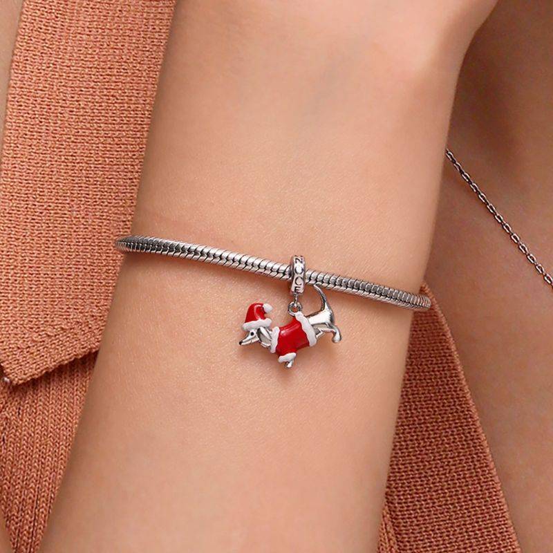 Gnoce Dachshund Dog Christmas Decor Pendant Dangle Charm