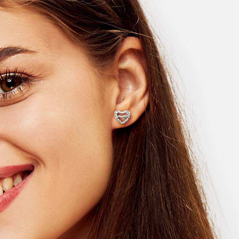 Gnoce Sparkling Mum Stud Earrings
