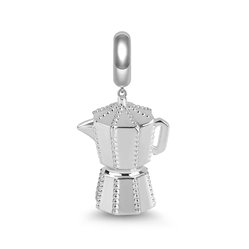 Gnoce Red Coffee Pot Pendant Dangle Charm