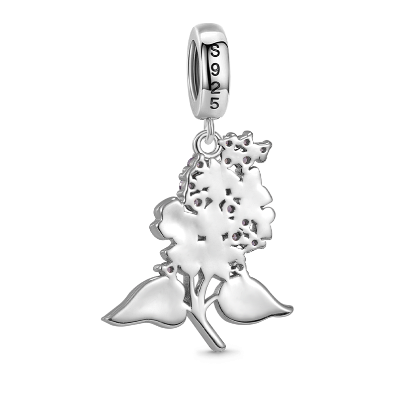 Gnoce Purple Lilac Flower Pendant Dangle Charm