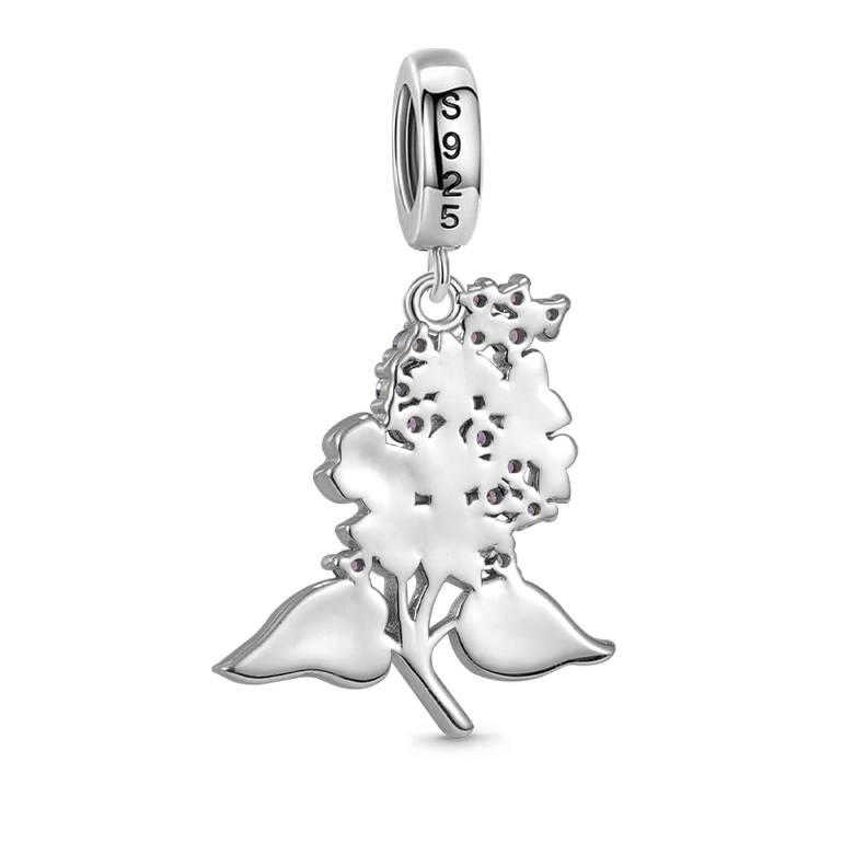 Gnoce Purple Lilac Flower Pendant Dangle Charm