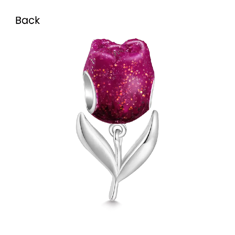 Gnoce Black Tulip Flower Charm
