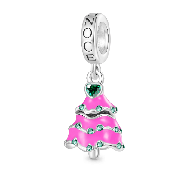 Gnoce Openable Surprise Christmas Pink Tree Pendant Dangle Charm