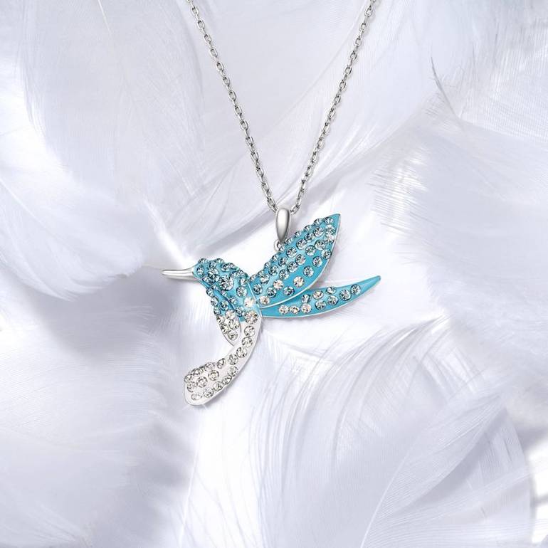 Gnoce Sparkling Hummingbird Pavé Pendant Necklaces