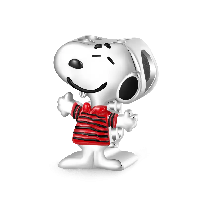 Gnoce Peanuts Snoopy Striped Short-sleeve Charm