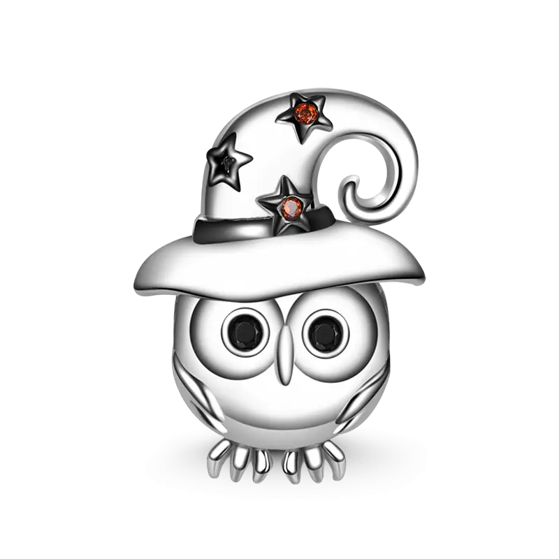 Gnoce Owl with Witch Hat Gift Charm