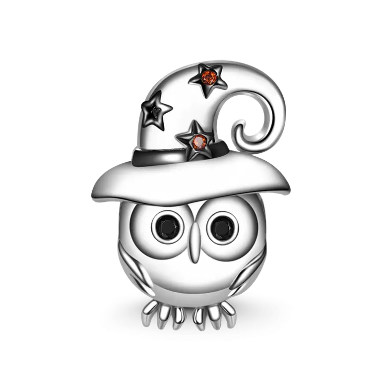 Gnoce Owl with Witch Hat Gift Charm