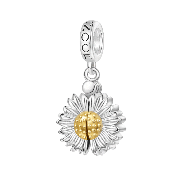 Gnoce Openable Sunflower Engravable Pendant Dangle Charm
