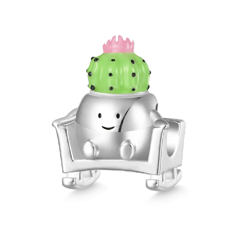 Gnoce Cactus Pot Rocking Chair Charm
