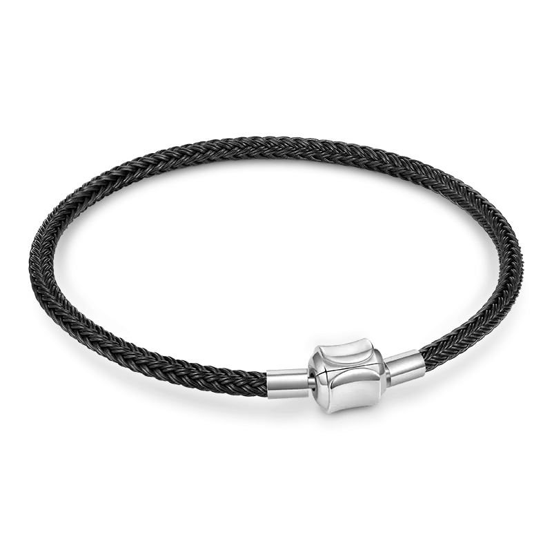 Gnoce Black Basic Bracelets with 2 Pieces of Stoppers