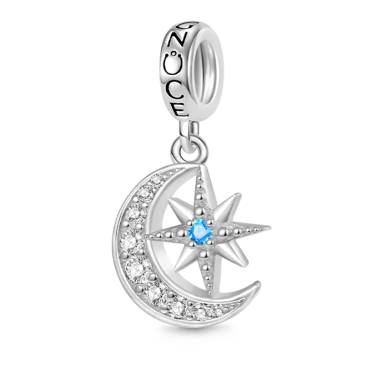 Gnoce Galaxy Moon & Star Pendant Dangle Charm