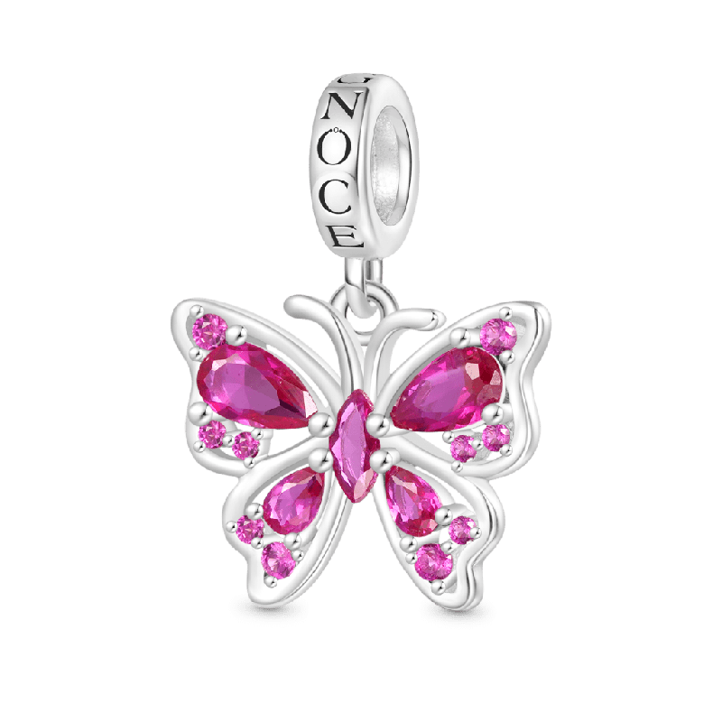 Gnoce Pink Butterfly Pendant Dangle Charm