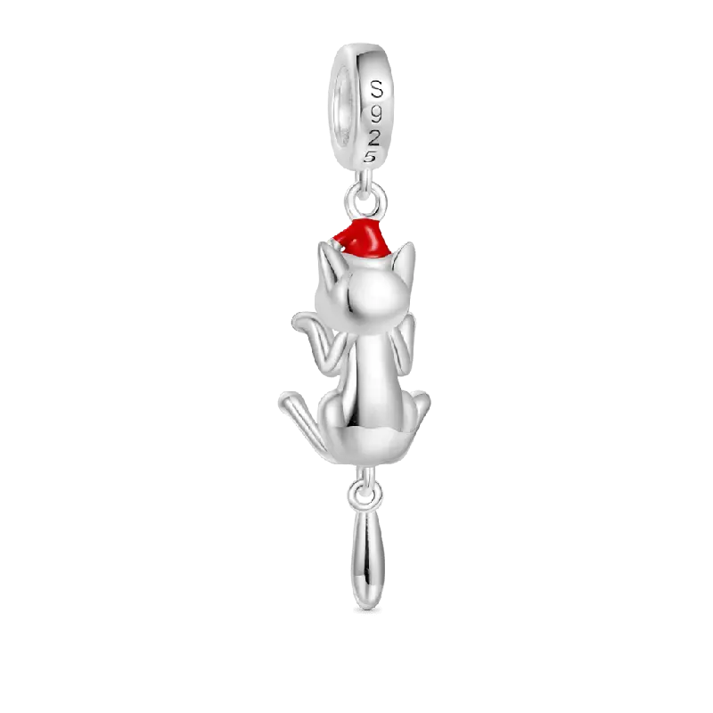 Gnoce Christmas Cute Cat Pendant Dangle Charm