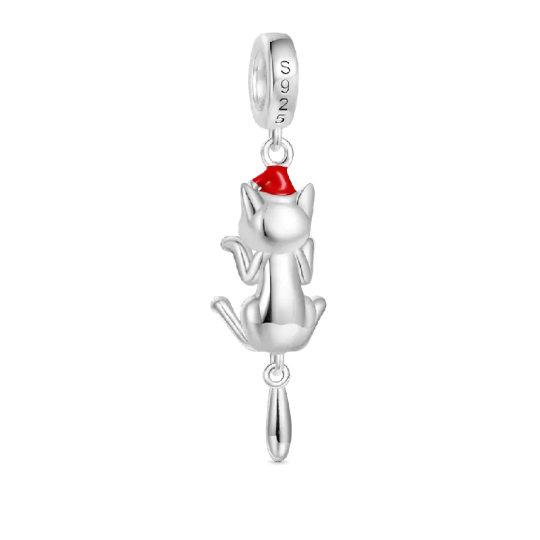 Gnoce Christmas Cute Cat Pendant Dangle Charm