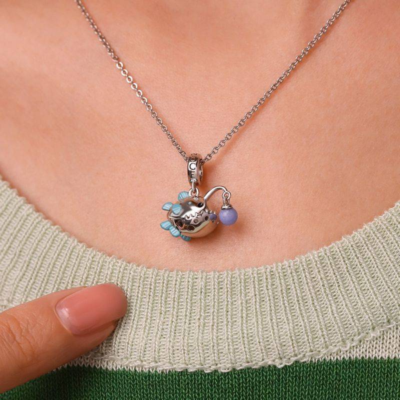 Gnoce Anglerfish Glow-in-the-Dark Pendant Dangle Charm