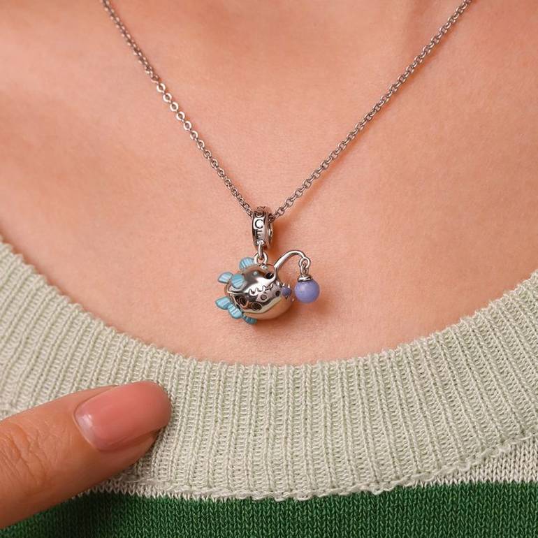 Gnoce Anglerfish Glow-in-the-Dark Pendant Dangle Charm