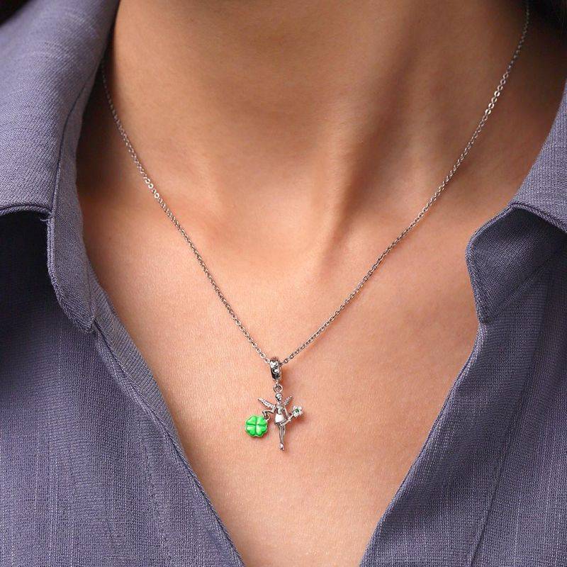 Gnoce Fairy Hand-held Glow-in-the-Dark Four-leaf Clover Pendant Dangle Charm