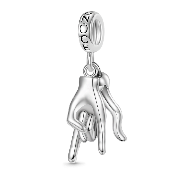 Gnoce Lucky Horn & Hand Sign Pendant Dangle Charm