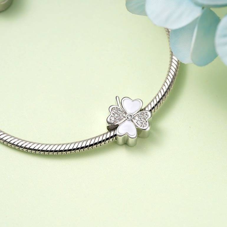 Gnoce Lucky Four-leaf Clover Engravable Charm