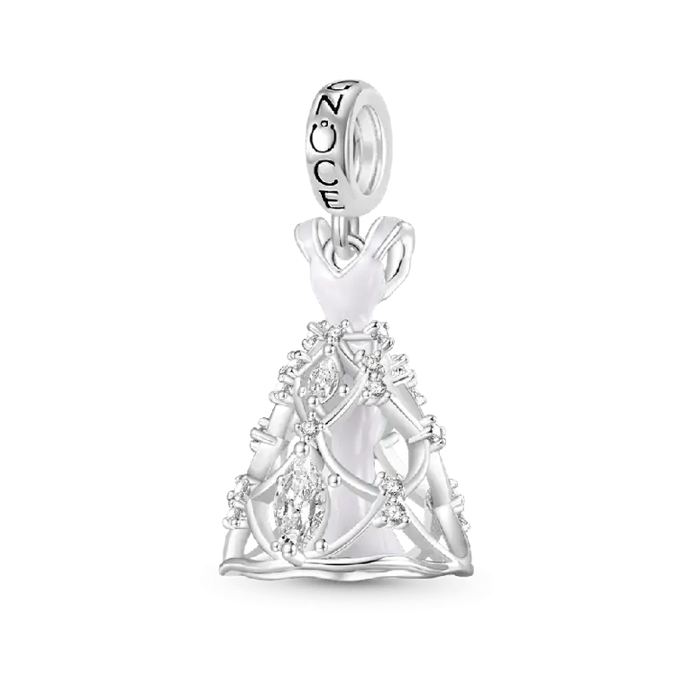 Gnoce White Wedding Dress Charm