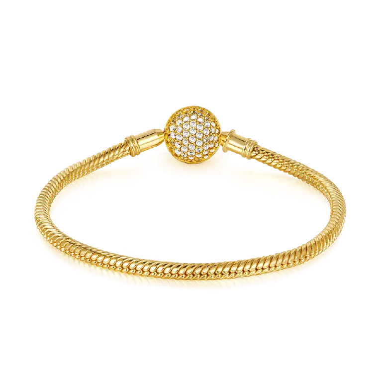 18K Gold Plated Bracelets with Clear Stones S925 Silver