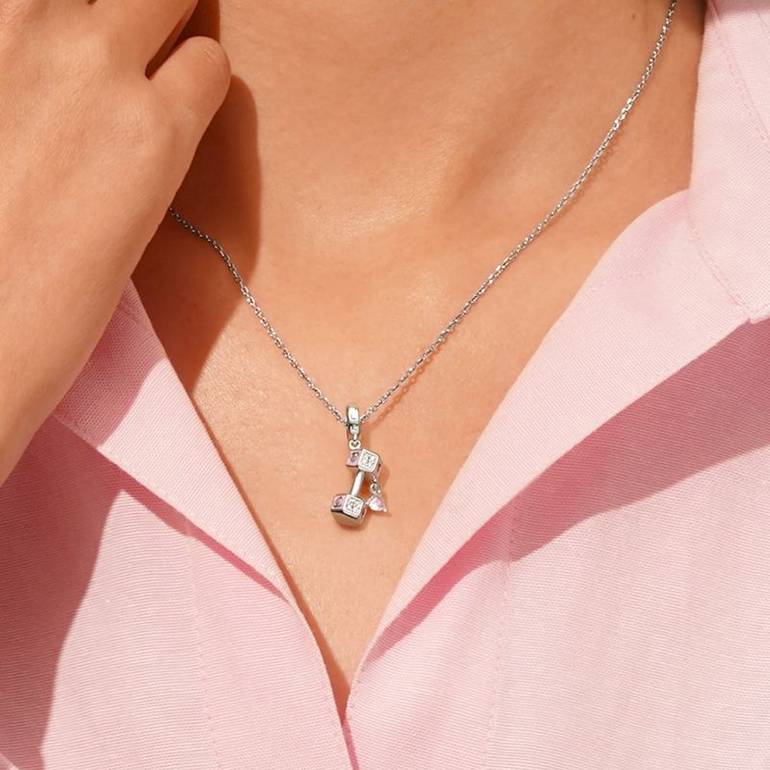 Gnoce Dumbbell Love Pendant Dangle Charm