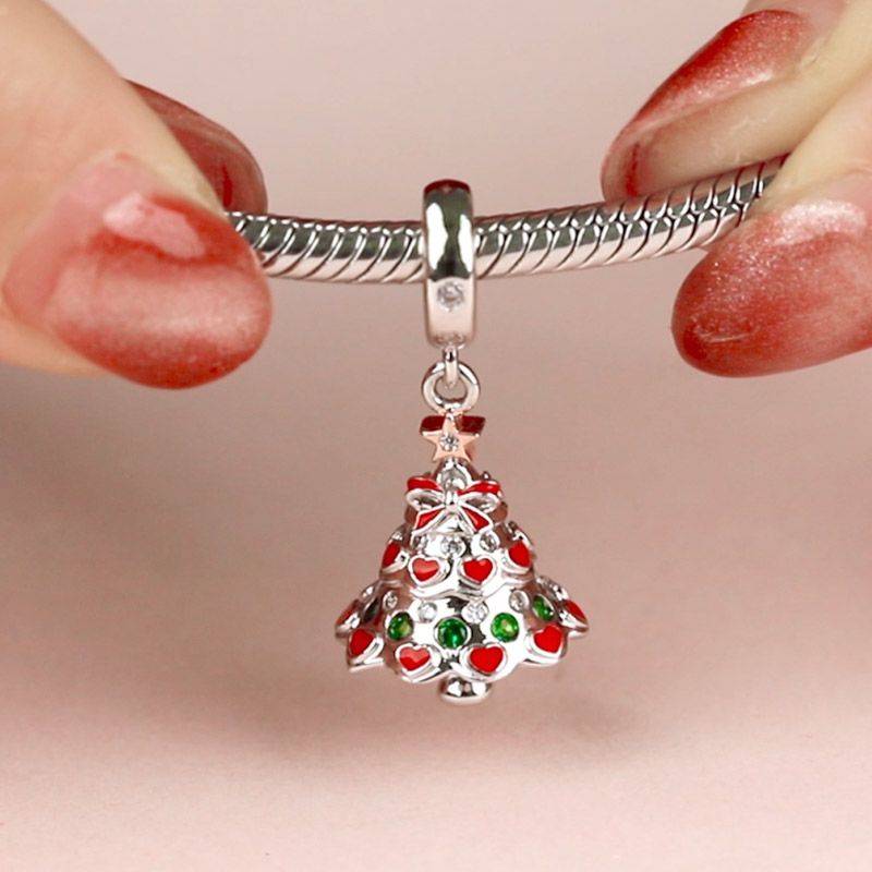 Christmas Tree Charm Pendant S925 Silver For Gift