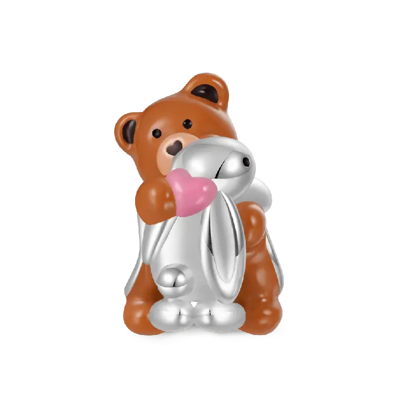 Gnoce Little Bear Hugs Bunny Friendship Charm
