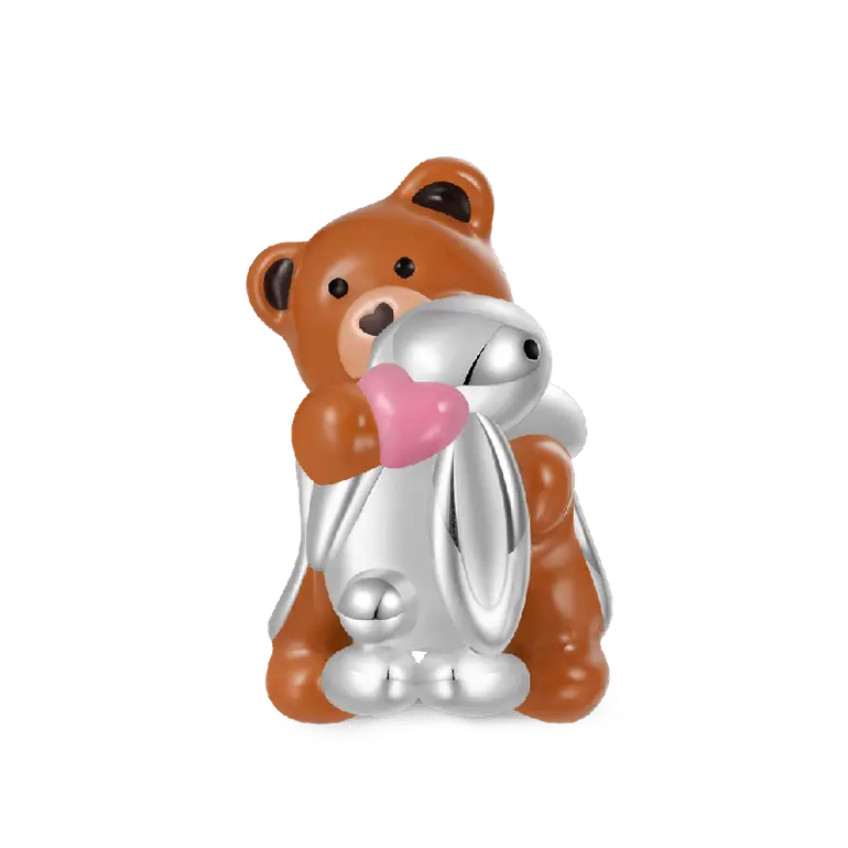 Gnoce Little Bear Hugs Bunny Friendship Charm