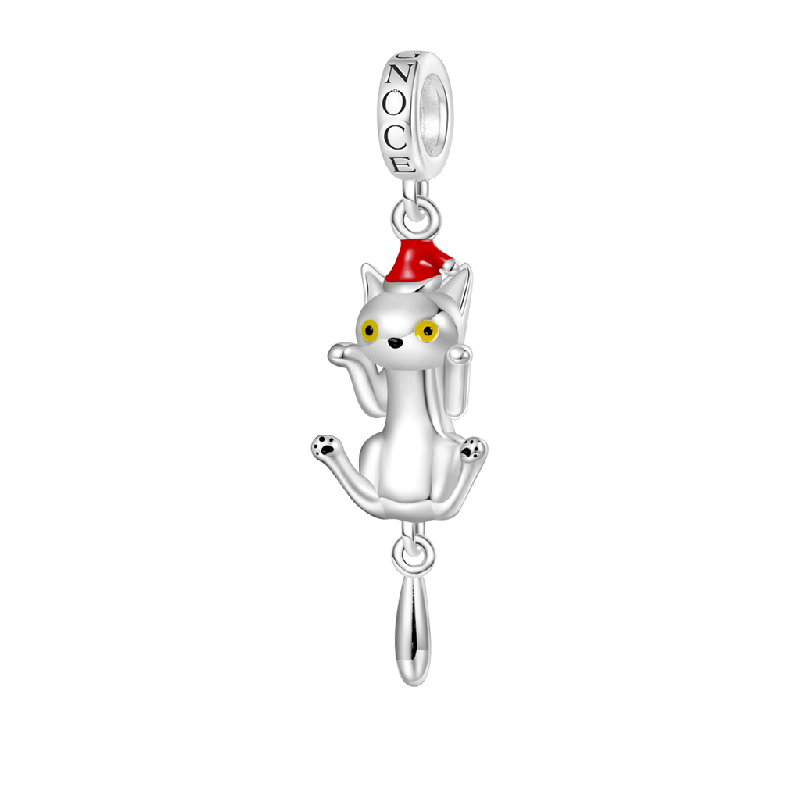 Gnoce Christmas Cute Cat Pendant Dangle Charm
