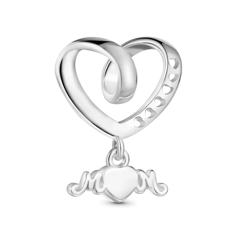Gnoce Engravable 'I love you' MoM Glow-in-the-Dark Heart Charm