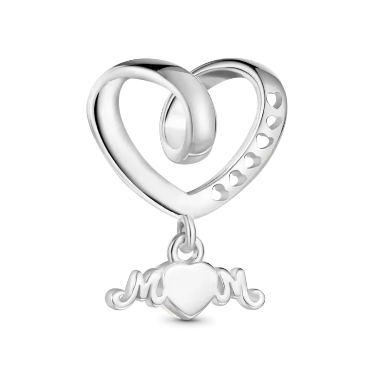 Gnoce Engravable 'I love you' MoM Glow-in-the-Dark Heart Charm