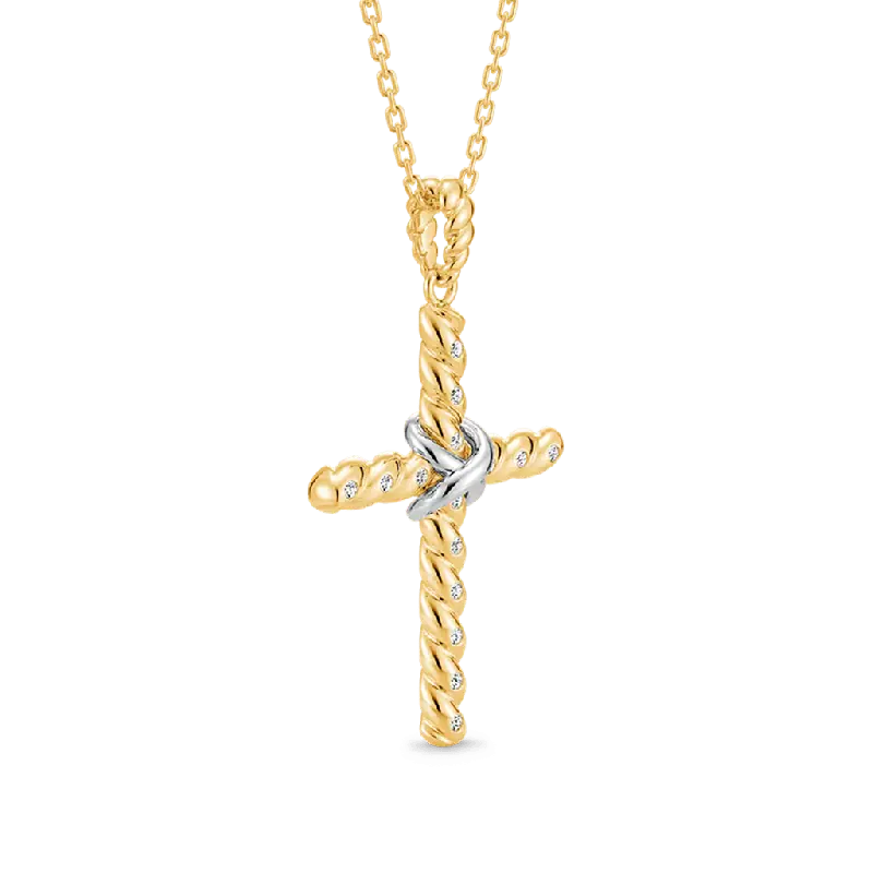 Gnoce Twisted Rope Cross Pendant Necklaces