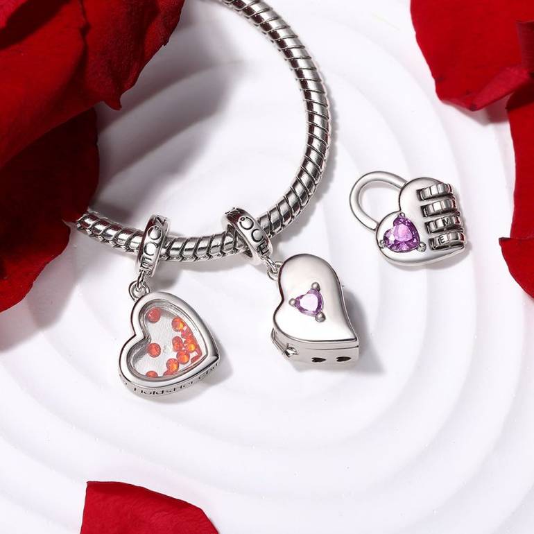Gnoce Mother's Day Birthstones Forever Heart Pendant Dangle Charm