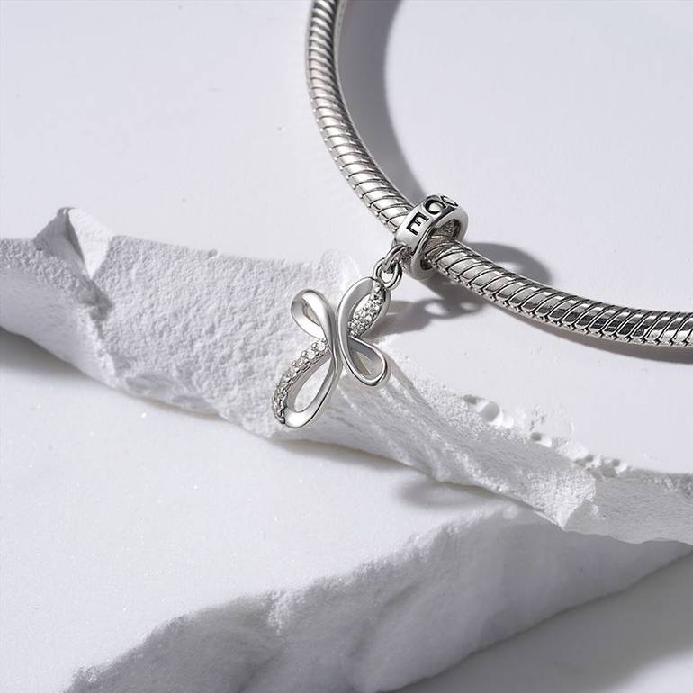 Gnoce Eternal Ribbon Cross Pendant Dangle Charm
