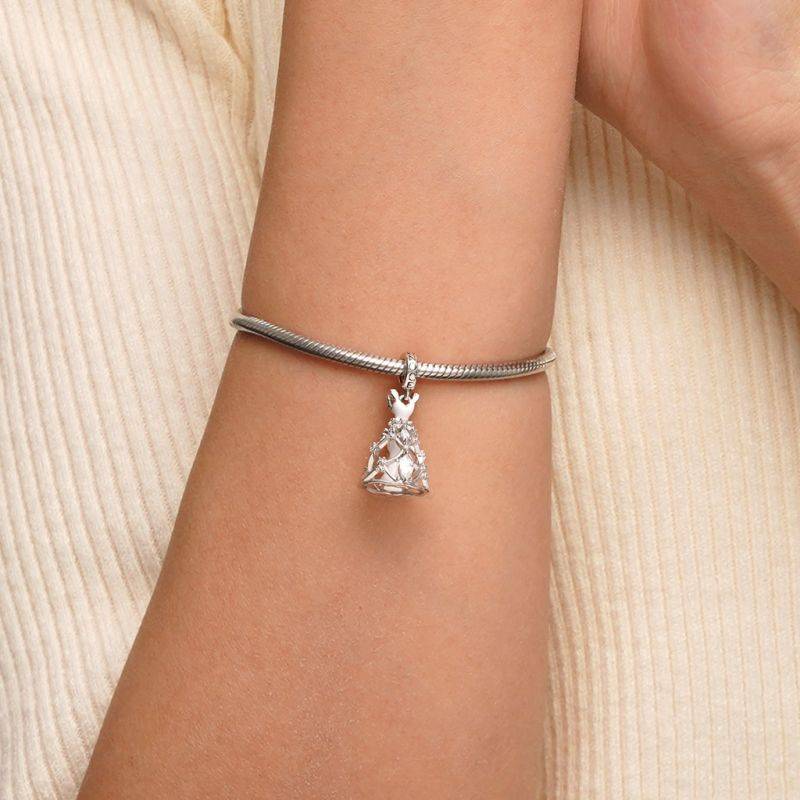 Gnoce White Wedding Dress Charm