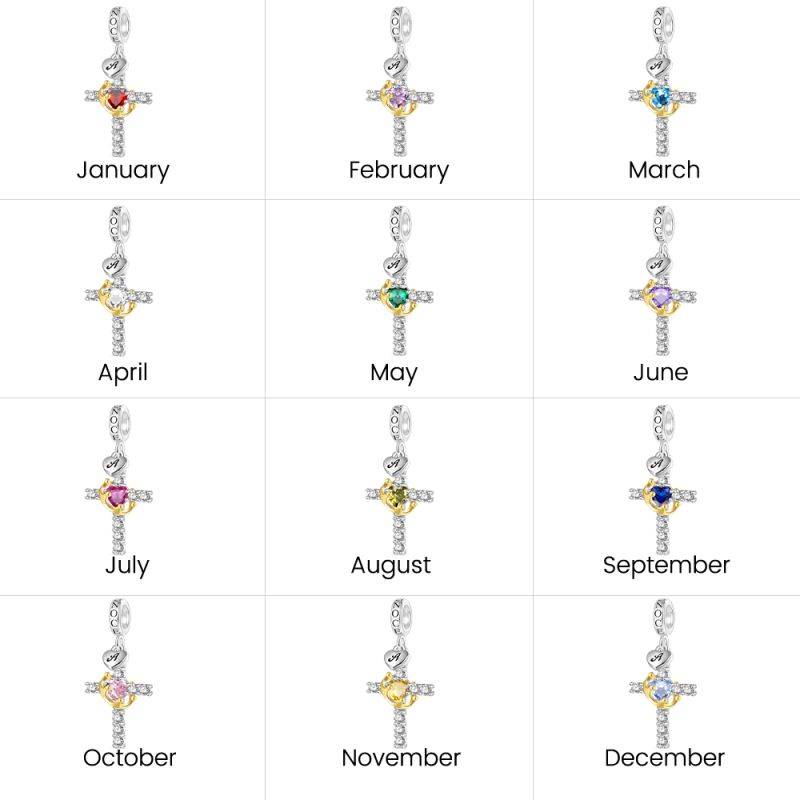 Gnoce Gold Crown of Thorns Nail Cross Pendant Dangle Charm