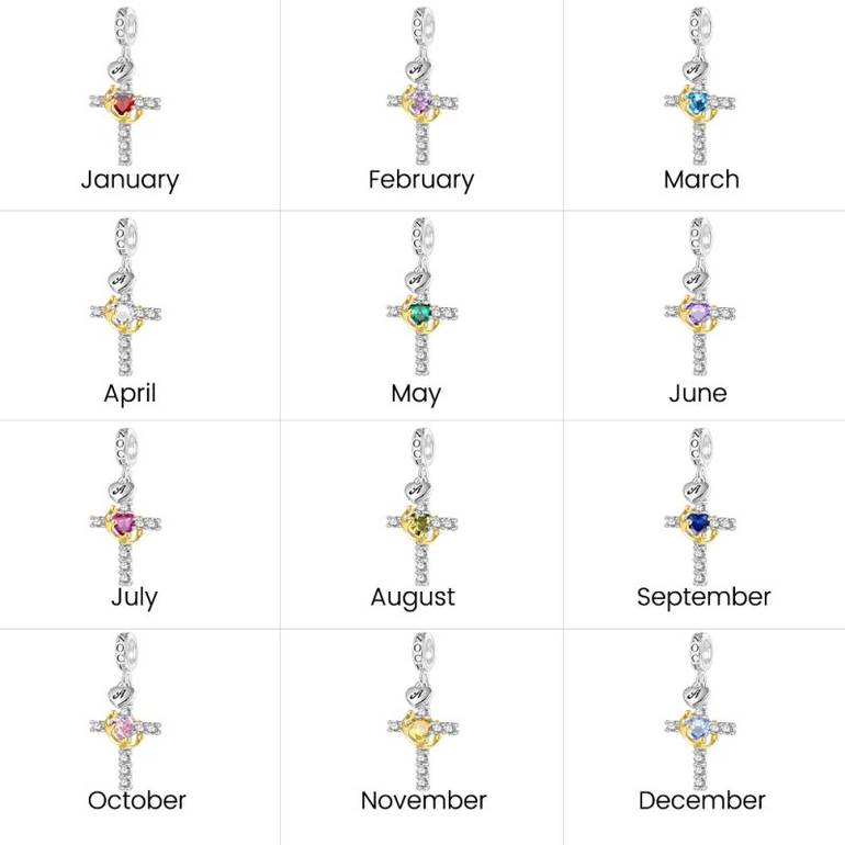 Gnoce Gold Crown of Thorns Nail Cross Pendant Dangle Charm