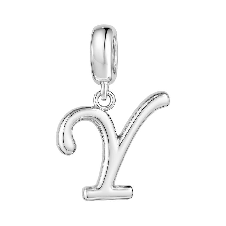 Letter Y 925 Sterling Silver Dangling Charm Great for Bracelets Necklaces