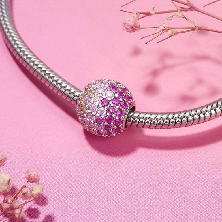 Gnoce Pink Champagne Rose Ombre Charm