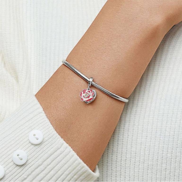 Samurai and Mount Fuji Charm Sterling Siver fit Men's Bracelets Jewelry for Men