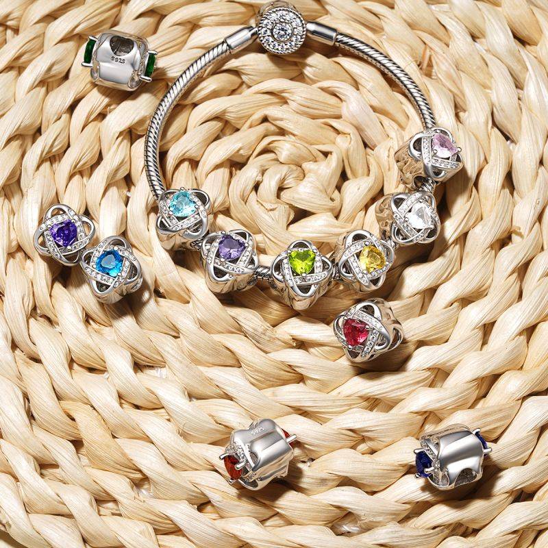 Gnoce Lucky Knot Birthstone Charm