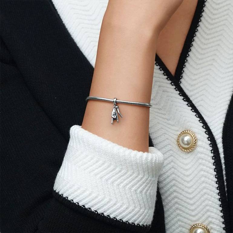 Gnoce Lucky Horn & Hand Sign Pendant Dangle Charm